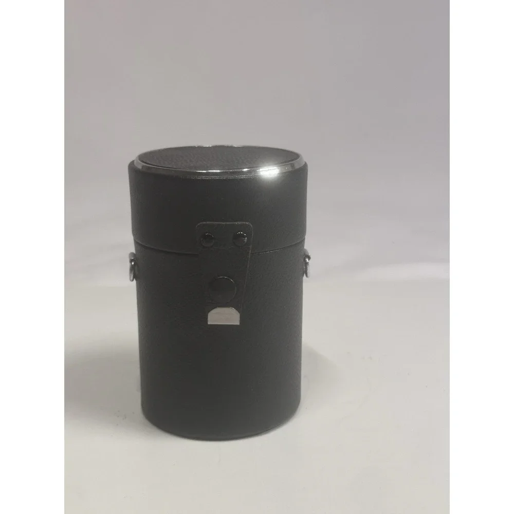 Vintage Camera Lens Carrying Case Hard Shell Black Round Storage Case
